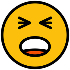 annoyed and nervous face emoji illustration
