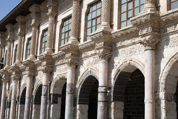 Obraz premium Antique columns , antique columns of Diyarbakir Great Mosque. Selective Focus.