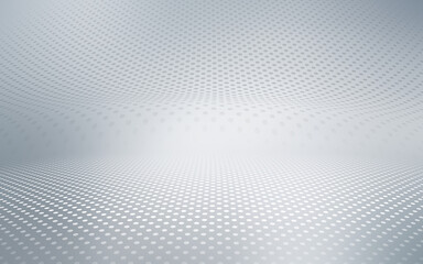Grey, blue and white halftone modern bright art. Blurred pattern dots perspective effect background. Abstract creative graphic template. Business or web, website style texture.