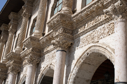 Antique columns , antique columns of Diyarbakir Great Mosque. Selective Focus.