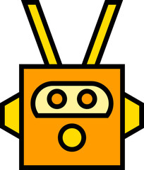 funny robot head avatar illustration
