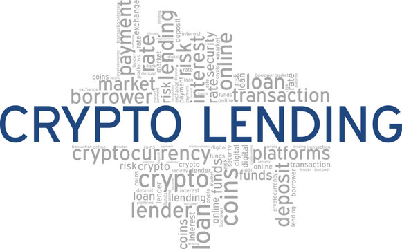 Crypto Lending word cloud conceptual design isolated on white background.
