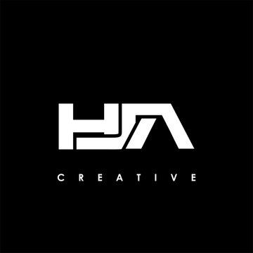 HJA Letter Initial Logo Design Template Vector Illustration