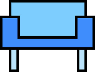 Fototapeta premium blue sofa icon illustration