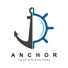 Anchor logo illustration template vector design