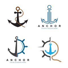 Anchor logo illustration template vector design