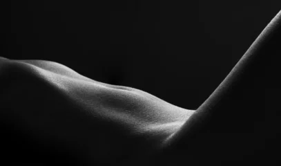 Fotobehang Courbes de femme en noir et blanc © David RAUTUREAU