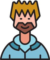 beard man character avatar illustration