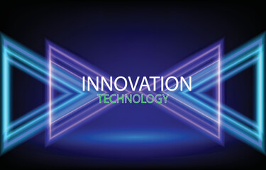Abstract innovation and technology concept with triangle laser design concept background. Vector illustration.
