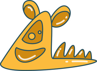 cute and doodle monster character illustration