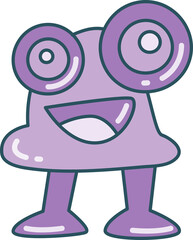 cute and doodle monster character illustration