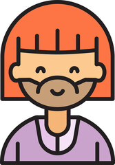 beard man character avatar illustration