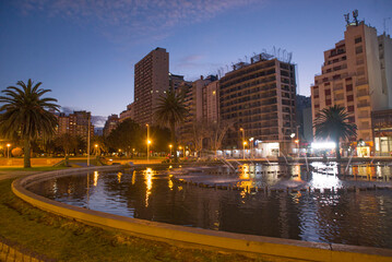 Fototapeta na wymiar Milenium fountain in Mar del Plata