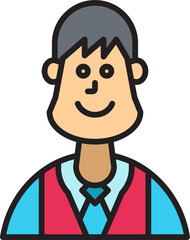office worker or businessman character avatar illustration