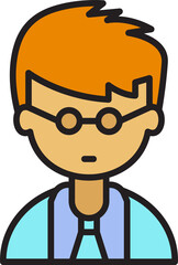 office worker or businessman character avatar illustration