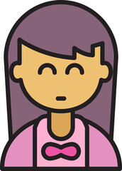 girl student character avatar illustration