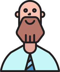 beard man character avatar illustration