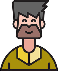 beard man character avatar illustration