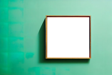 Empty space with frame Green background
