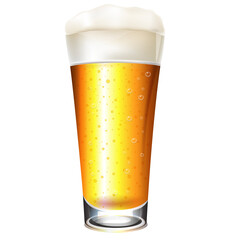 Fresh beer glass with ice background image