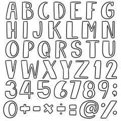 Obraz premium vector set of alphabet and number