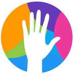 Colorful abstract left palm background image