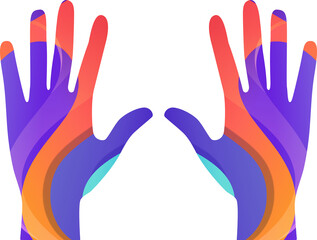 Abstract colorful palm hand background image