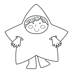 Boy dressed as a Star, Christmas clipart