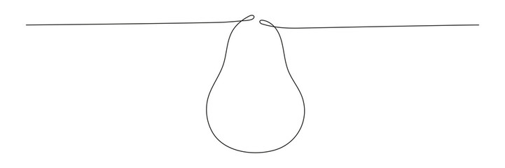 Avocado continuous one line drawing. Hand drawn linear avocado. Vector illustration isolated on white.