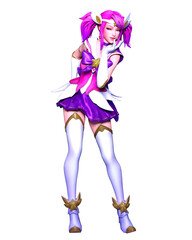 3D comics cosplay anime girl.