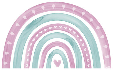 Watercolor Boho Rainbow in pastel tones © kikinunchi