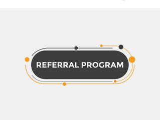 Referral program button. speech bubble. Referral program web banner template. Vector Illustration. 

