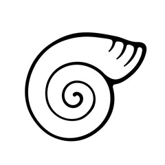 Seashell vector doodle illustration. Hand drawn vector element on white background. Best for seamless patterns, decoration,  and your design.