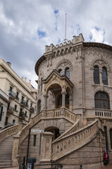 Fototapeta na wymiar Architectural fragment of old Monaco Courthouse building. Monaco-Ville, Principality of Monaco.