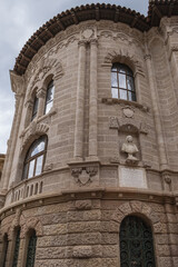 Architectural fragment of old Monaco Courthouse building. Monaco-Ville, Principality of Monaco.