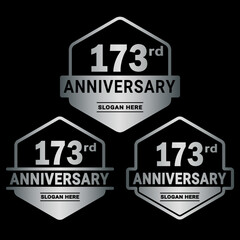 Obraz premium 173 years anniversary celebration logotype. 173rd anniversary logo collection. Set of anniversary design template. Vector and illustration.