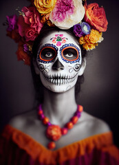 Dia de Los Muertos flower girl portrait