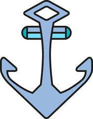 blue anchor symbol illustration