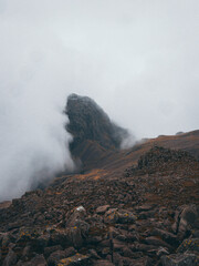 volcano in the clouds