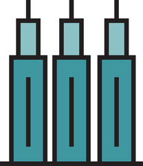 office tower, building icon illustration
