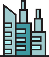 office tower, building icon illustration