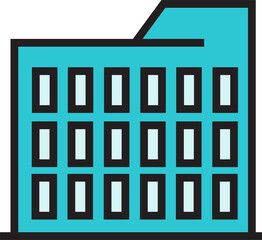 office tower, building icon illustration