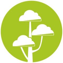 tree icon in green circle illustration