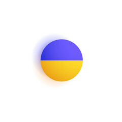 Blue and yellow icon for site, neomorphism style