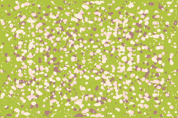 Colorful Abstract background made of paint droplets, blots and splashes. Green, pink and brown colors. Vector illustration