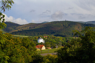 Landscape with white church