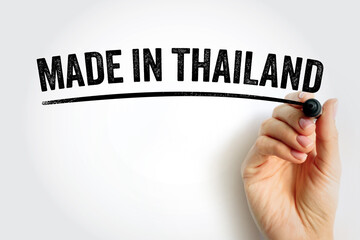 Made in Thailand text with marker, concept background