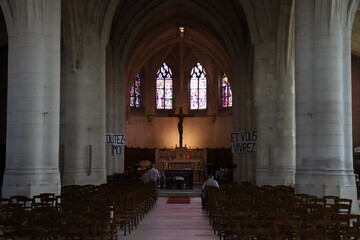 Fototapeta L'église Saint Pierre, de style gothique flamboyant, ville de Montdidier, département de la Somme, France obraz