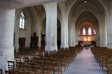 Fototapeta L'église Saint Pierre, de style gothique flamboyant, ville de Montdidier, département de la Somme, France obraz