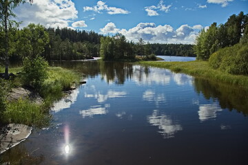Forest lake on the island of Valaam.